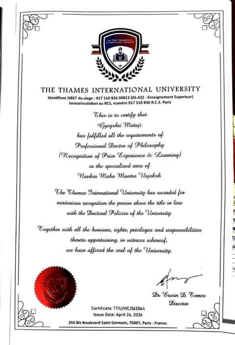 The Thames International University — Professional Doctor of Philosophy